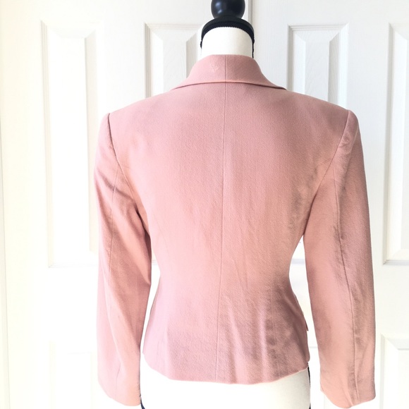 Bebe wool crop Barbie blush pink blazer button down - Picture 3 of 12